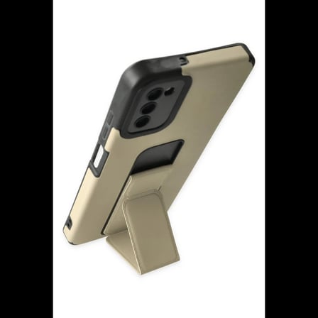 Samsung Galaxy A03S Kılıf Mega Standlı Silikon - Gold