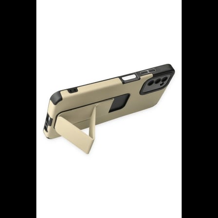 Samsung Galaxy A03S Kılıf Mega Standlı Silikon - Gold