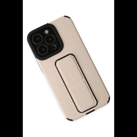 Apple iPhone 13 Pro Max Kılıf Mega Standlı Silikon - Gold