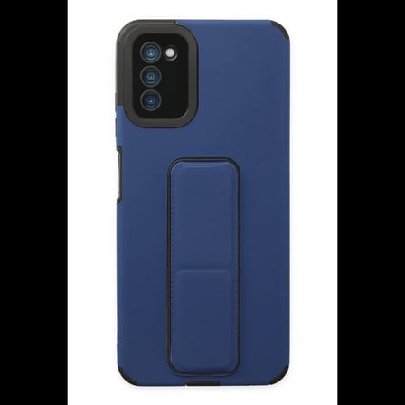 Samsung Galaxy A03S Kılıf Mega Standlı Silikon - Mavi
