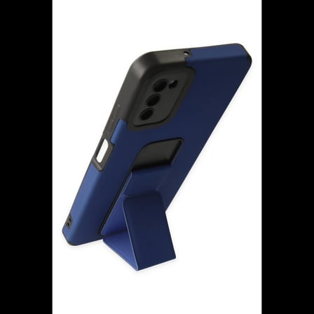Samsung Galaxy A03S Kılıf Mega Standlı Silikon - Mavi