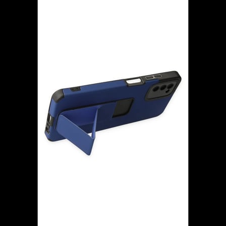 Samsung Galaxy A03S Kılıf Mega Standlı Silikon - Mavi