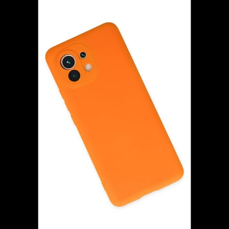 Xiaomi Mi 11 Kılıf Nano içi Kadife Silikon - Turuncu