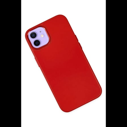 Apple iPhone 12 Kılıf Asya Deri Silikon - Kırmızı
