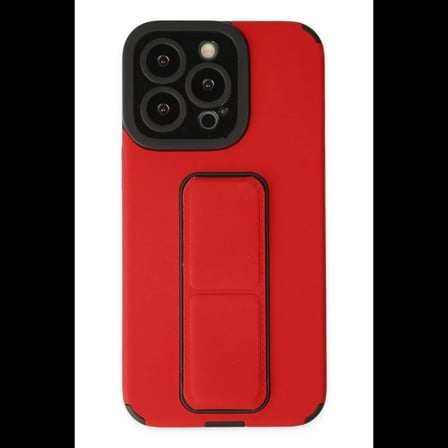 Apple iPhone 13 Pro Kılıf Mega Standlı Silikon - Kırmızı