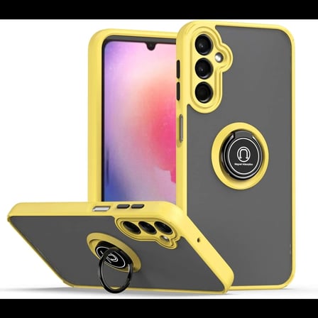 Samsung Galaxy A05S Kılıf Montreal Yüzüklü Silikon Kapak - Sarı
