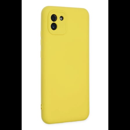 Samsung Galaxy A03 Kılıf Nano içi Kadife Silikon - Sarı