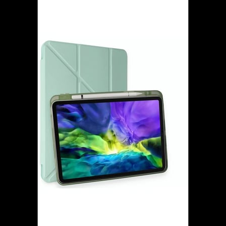Apple iPad Air 4 10.9 Kılıf Kalemlikli Mars Tablet Kılıfı - Açık Yeşil