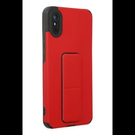 Xiaomi Redmi 9A Kılıf Mega Standlı Silikon - Kırmızı