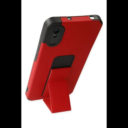 Xiaomi Redmi 9A Kılıf Mega Standlı Silikon - Kırmızı
