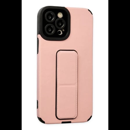 Apple iPhone 12 Pro Max Kılıf Mega Standlı Silikon - Pudra