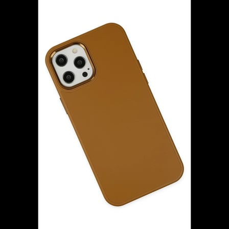 Apple iPhone 12 Pro Max Kılıf Asya Deri Silikon - Kahverengi