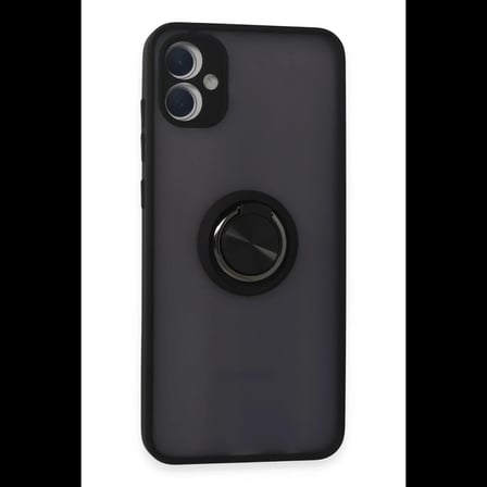 Samsung Galaxy A05 Kılıf Montreal Yüzüklü Silikon Kapak - Siyah