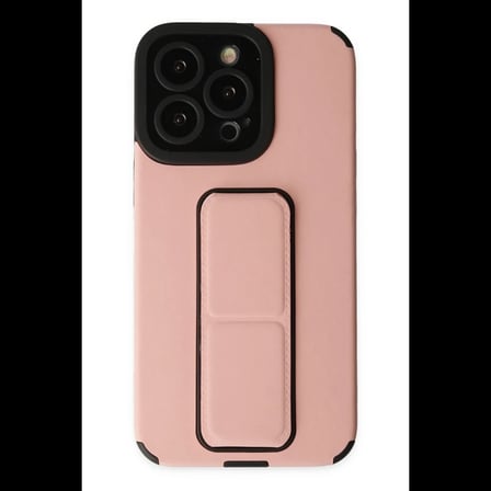 Apple iPhone 13 Pro Max Kılıf Mega Standlı Silikon - Pudra