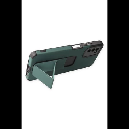 Samsung Galaxy A03S Kılıf Mega Standlı Silikon - Yeşil