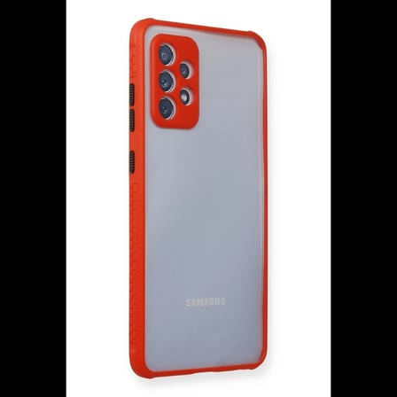 Samsung Galaxy A72 Kılıf Miami Şeffaf Silikon - Kırmızı