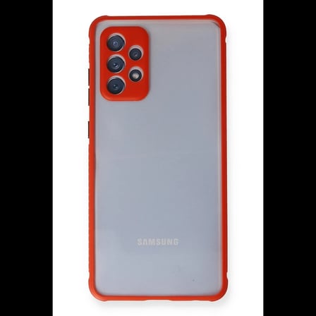 Samsung Galaxy A72 Kılıf Miami Şeffaf Silikon - Kırmızı