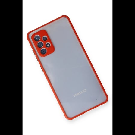 Samsung Galaxy A72 Kılıf Miami Şeffaf Silikon - Kırmızı
