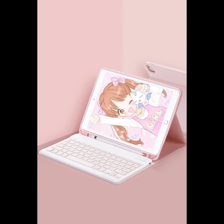 Huawei MatePad SE 11 Kılıf KC01 Smart Klavyeli Tablet Kılıfı - Pembe