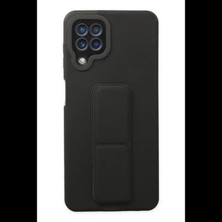 Samsung Galaxy A22 Kılıf Mega Standlı Silikon - Siyah