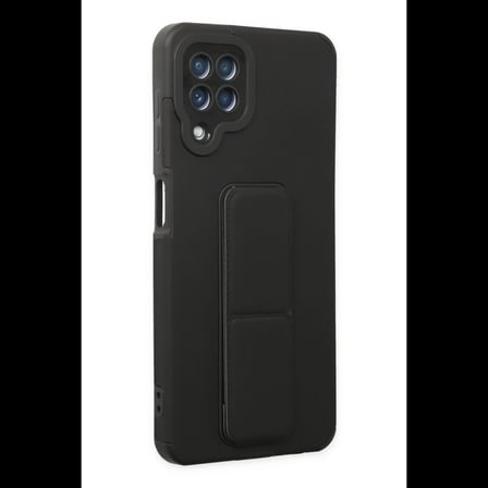 Samsung Galaxy A22 Kılıf Mega Standlı Silikon - Siyah