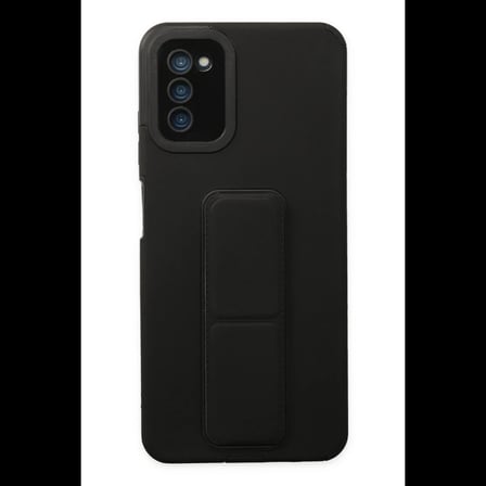 Samsung Galaxy A03S Kılıf Mega Standlı Silikon - Siyah
