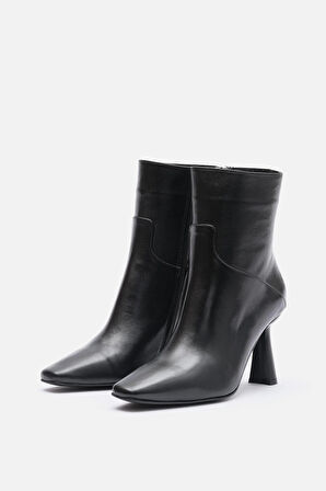 Bestyle Hollow Wedge Kadın Siyah Gerçek Deri Topuklu Bot