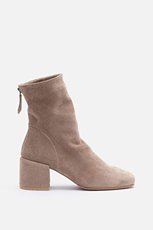 BESTYLE  Mugo %100 Vizon Süet  5,5 cm Topuklu Kadın Bot