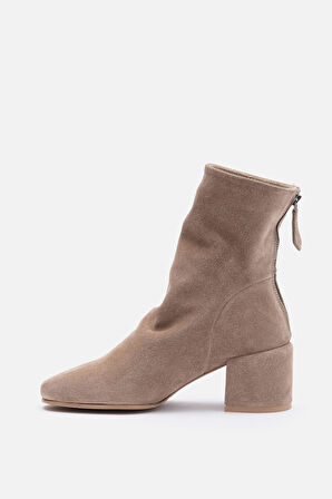 BESTYLE  Mugo %100 Vizon Süet  5,5 cm Topuklu Kadın Bot