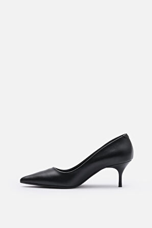 BESTYLE  Classico Series Gerçek Dana Derisi Siyah Stiletto