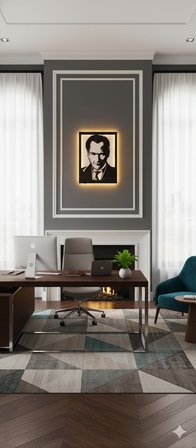 BSD Dekoratif ATATÜRK Portreli Ledli Tablo