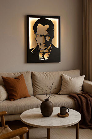 BSD Dekoratif ATATÜRK Portreli Ledli Tablo