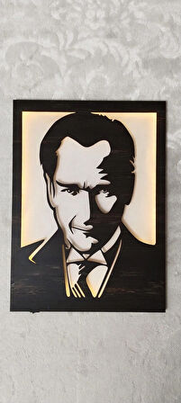 BSD Dekoratif ATATÜRK Portreli Ledli Tablo
