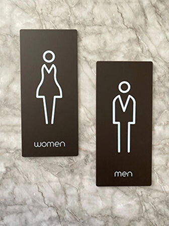 Bitter Serisi Dikey Kadın&Erkek WC Yönlendirme Levha Seti