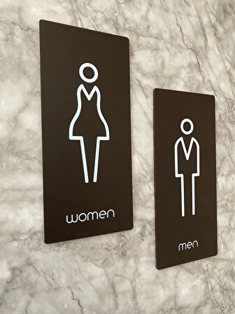Bitter Serisi Dikey Kadın&Erkek WC Yönlendirme Levha Seti