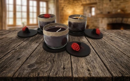 BSD Atölye Kakao Kokulu  Mdf Altlıklı, Kapaklı Ev Yapımı Dekoratif Aroma Terapi Mumu