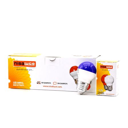 10 ADET 1W E27 MAVİ YUVARLAK GECE LAMBASI LED AMPUL EAMP-075 (5468)