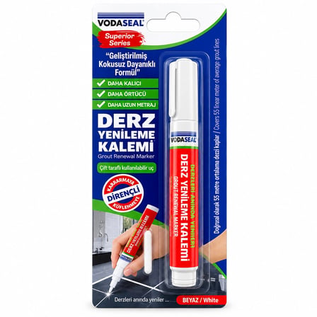 10 ADET BEYAZ / SÜPER SERİ DERZ KALEMİ SU BAZLI - KOKUSUZ YEDEK UÇ (5468)