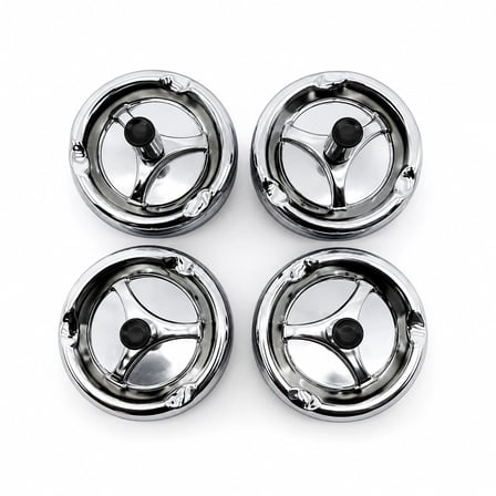 12 ADET ASHTRAY YUVARLAK - BASMALI METAL KÜLLÜK (5468)