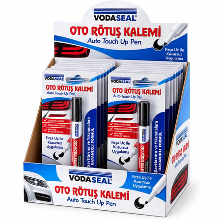 12 ADET METALİK SİYAH OTO RÖTUŞ KALEM FIRÇA UÇ 5ML (5468)