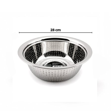 28CM KULPSUZ PASLANMAZ METAL SEPET SÜZGEÇ (5468)