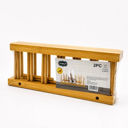 2PCS BAMBU - AHŞAP TEZGAH ÜSTÜ TABAKLIK - BULAŞIKLIK (5468)