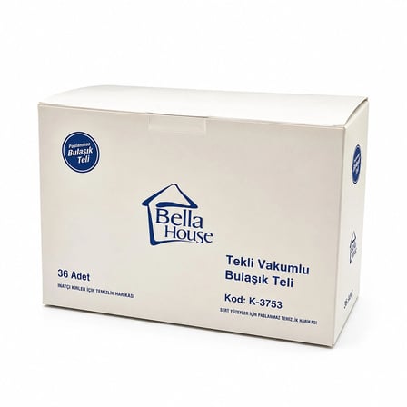 36 ADET VAKUMLU BULAŞIK TELİ TEKLİ PASLANMAZ 15GR (5468)