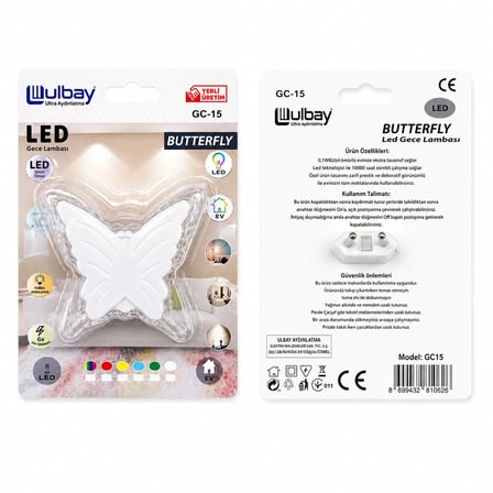 10 ADET KELEBEK LED GECE LAMBASI GC-15 (5468)