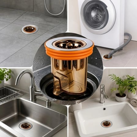 Gider Kokusu ve Böcek Önleyici Gider Kapağı, Duş ve Lavabo İçin Geri Akış Önleyici Plastik Yer Süzgeci Kapağı (5468)