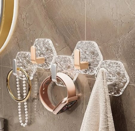 Lüks 5’li Duvar Askısı Banyo Mutfak İçin Havlu  Askılık (5468)
