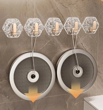 Lüks 5’li Duvar Askısı Banyo Mutfak İçin Havlu  Askılık (5468)