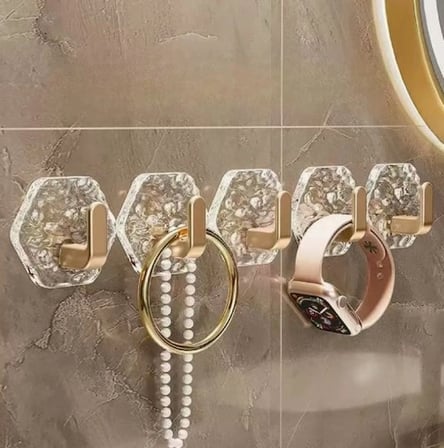 Lüks 5’li Duvar Askısı Banyo Mutfak İçin Havlu  Askılık (5468)