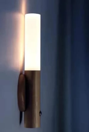 Sensörlü Usb Şarjlı Mıknatıslı Taşınabilir Duvar Aplik Masa Lambası Ahşap Görünümlü Gün Işığı (5468)