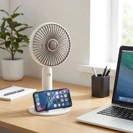 3 Kademeli Masaüstü Fan – Telefon Tutuculu Standlı Taşınabilir Mini Fan ZB161 (5468)